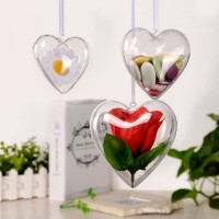 Christmas heart shaped high transparent plastic candy box hollow holiday gifts box decorations