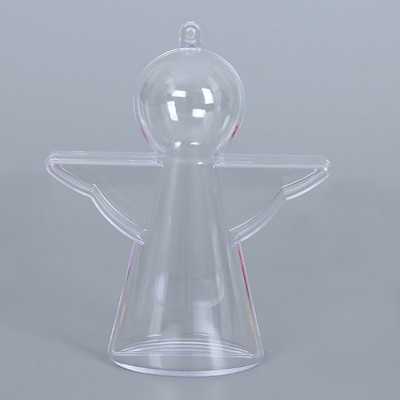 Christmas angel shaped high transparent plastic candy box plastic hollow holiday decorations