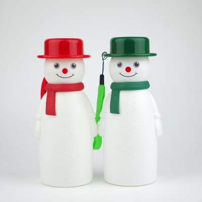 Christmas snowman shaped plastic bottle gift bottles cartoon water bottle customized color